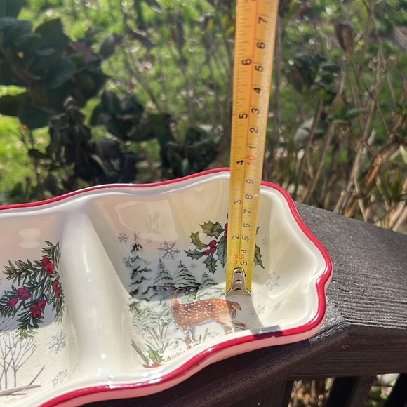 CHRISTMAS dish winter forest 3 section server - Picture 12 of 16